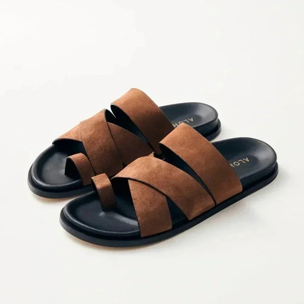 Alohas Harllow Suede Brown Sandal